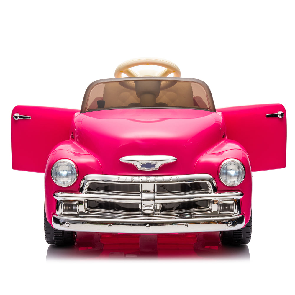 12V Kids Ride On truck car w/parents control, Licensed Chevrolet 3100 pickup,electric car for kid,Vintage modeling,3 speeds,LED Lights,Bluetooth,USB,High-power up to 3.11 MPH,age 3+