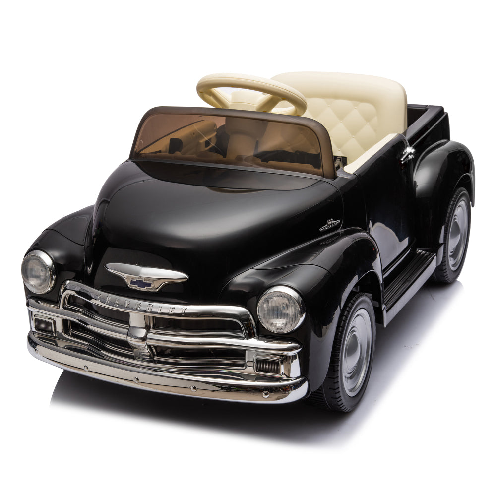 12V Kids Ride On truck car w/parents control, Licensed Chevrolet 3100 pickup,electric car for kid,Vintage modeling,3 speeds,LED Lights,Bluetooth,USB,High-power up to 3.11 MPH,age 3+