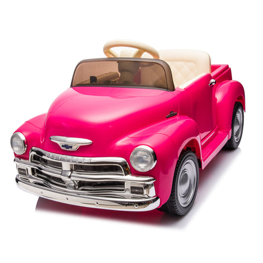 12V Kids Ride On truck car w/parents control, Licensed Chevrolet 3100 pickup,electric car for kid,Vintage modeling,3 speeds,LED Lights,Bluetooth,USB,High-power up to 3.11 MPH,age 3+