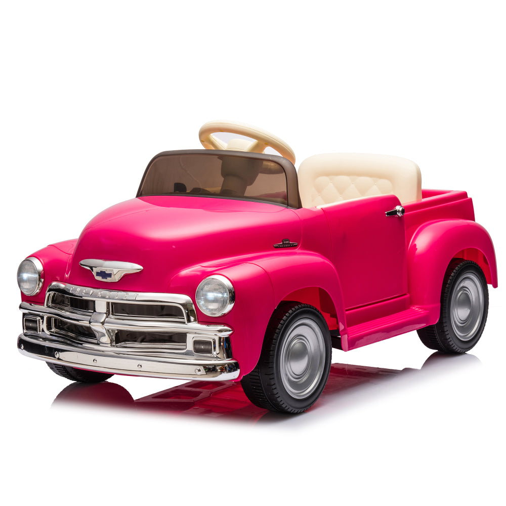 12V Kids Ride On truck car w/parents control, Licensed Chevrolet 3100 pickup,electric car for kid,Vintage modeling,3 speeds,LED Lights,Bluetooth,USB,High-power up to 3.11 MPH,age 3+