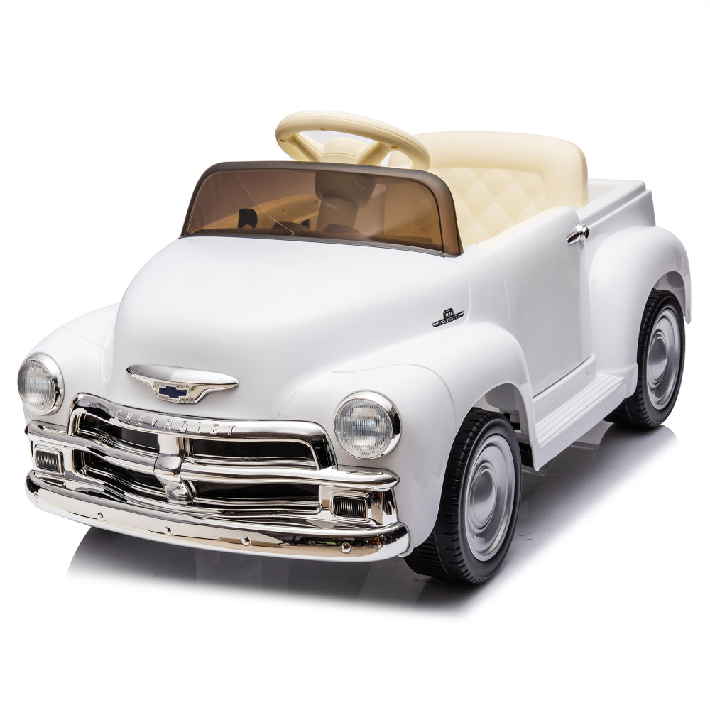 12V Kids Ride On truck car w/parents control, Licensed Chevrolet 3100 pickup,electric car for kid,Vintage modeling,3 speeds,LED Lights,Bluetooth,USB,High-power up to 3.11 MPH,age 3+