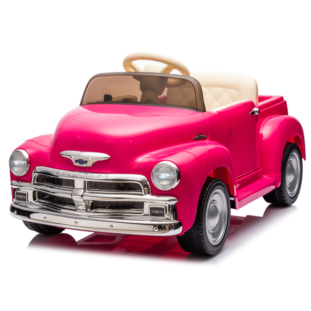 12V Kids Ride On truck car w/parents control, Licensed Chevrolet 3100 pickup,electric car for kid,Vintage modeling,3 speeds,LED Lights,Bluetooth,USB,High-power up to 3.11 MPH,age 3+