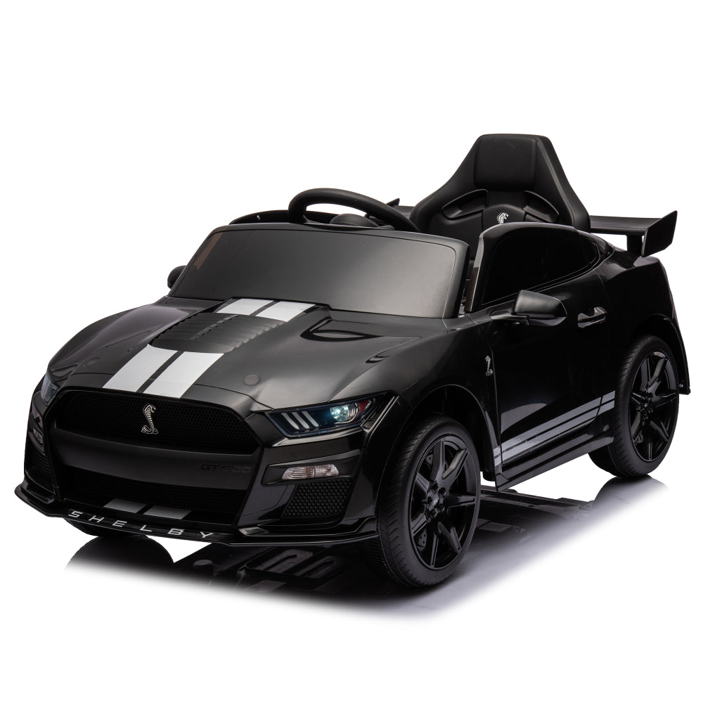 12V Ford Mustang Shelby GT500 ride on car with Remote Control 3 Speeds, Electric Vehicle Toy for Kid,LED Lights, Radio, AUX/USB MP3 Music,safe belt,Age3+