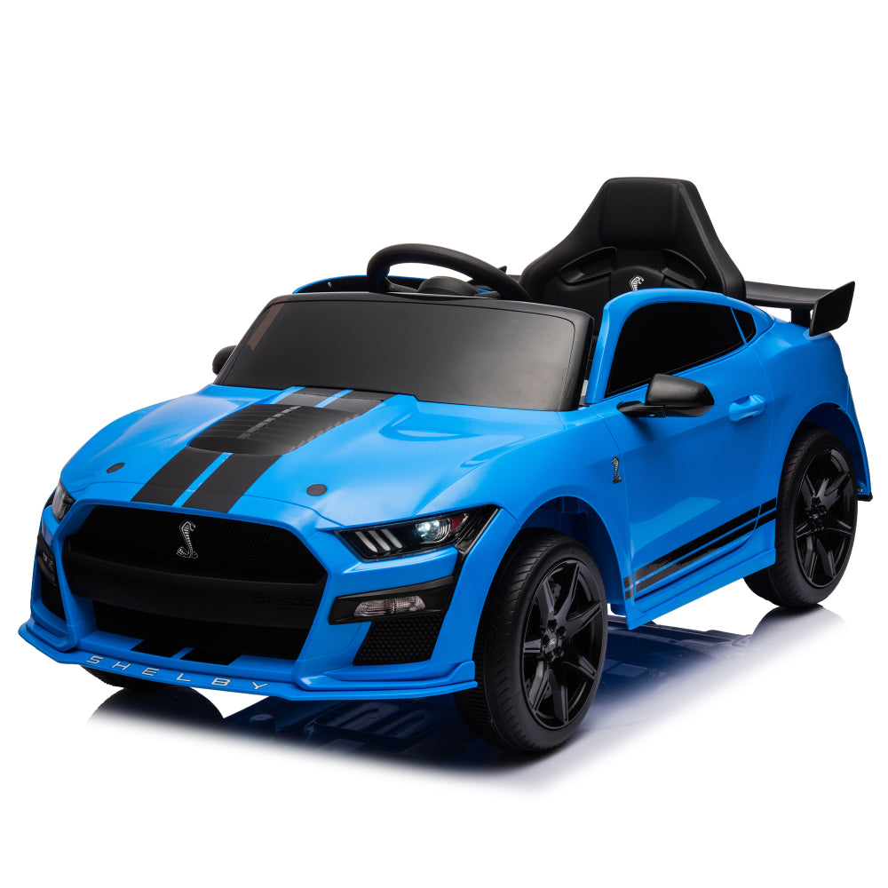 12V Ford Mustang Shelby GT500 ride on car with Remote Control 3 Speeds, Electric Vehicle Toy for Kid,LED Lights, Radio, AUX/USB MP3 Music,safe belt,Age3+