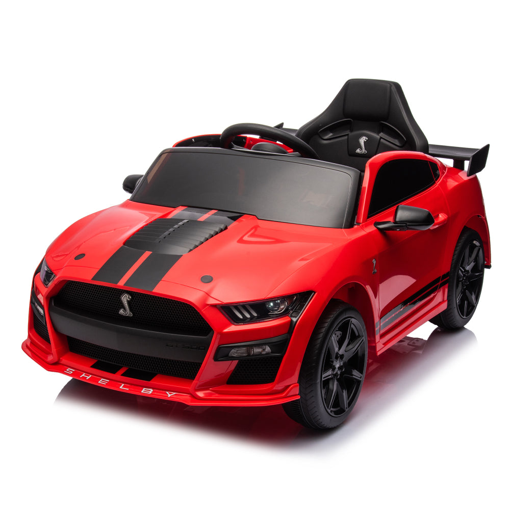 12V Ford Mustang Shelby GT500 ride on car with Remote Control 3 Speeds, Electric Vehicle Toy for Kid,LED Lights, Radio, AUX/USB MP3 Music,safe belt,Age3+