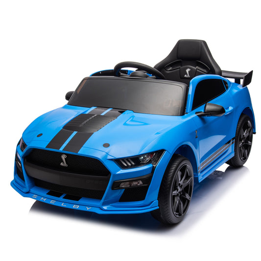 12V Ford Mustang Shelby GT500 ride on car with Remote Control 3 Speeds, Electric Vehicle Toy for Kid,LED Lights, Radio, AUX/USB MP3 Music,safe belt,Age3+