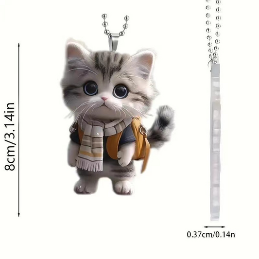 Cute Cat Christmas 2D Acrylic Car Pendant car ornament accessories