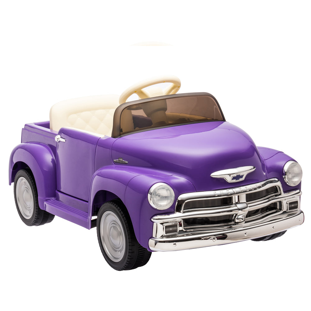 12V Kids Ride On truck car w/parents control, Licensed Chevrolet 3100 pickup,electric car for kid,Vintage modeling,3 speeds,LED Lights,Bluetooth,USB,High-power up to 3.11 MPH,age 3+