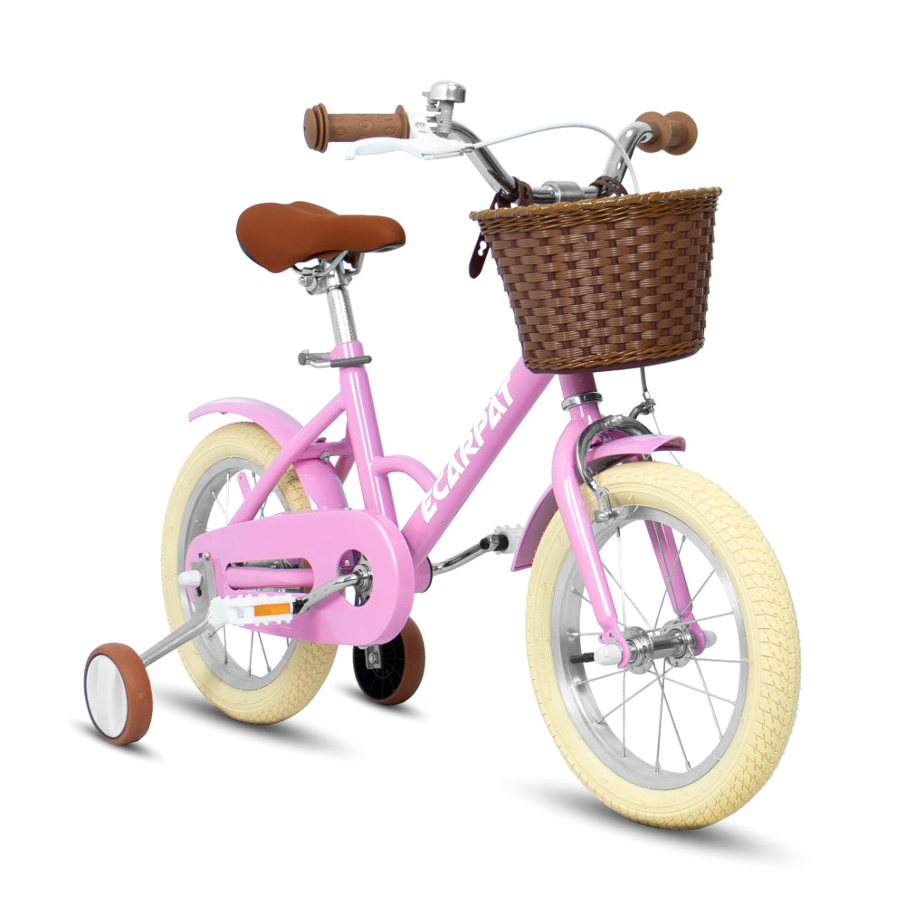 A16116 Ecarpat Kids'Bike Girls Bike 16 Inch Wheels,1-Speed Child Bicycles For 3-4 Years,With Removable Training Wheels Baby Toys,Front V Brake,Rear Holding Brake