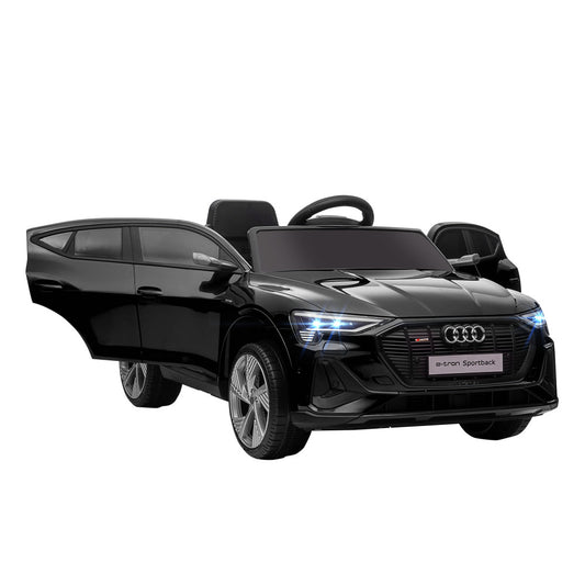 Aosom 12V Kids Electric Ride On Car, Audi E-tron, Battery Powered Toy with Parent Remote Control, Suspension System, Auxiliary Wheels, LED Lights, Music and Horn, MP3 Player, Black