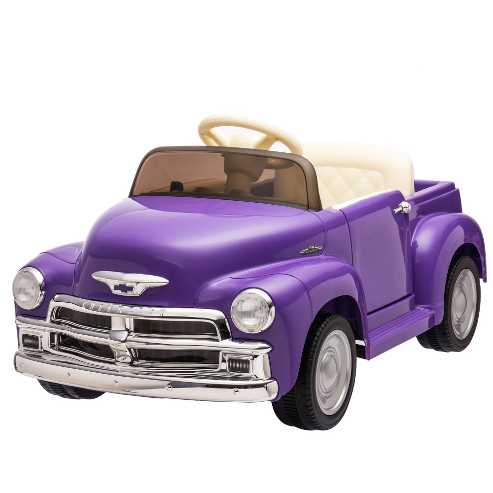 12V Kids Ride On truck car w/parents control, Licensed Chevrolet 3100 pickup,electric car for kid,Vintage modeling,3 speeds,LED Lights,Bluetooth,USB,High-power up to 3.11 MPH,age 3+