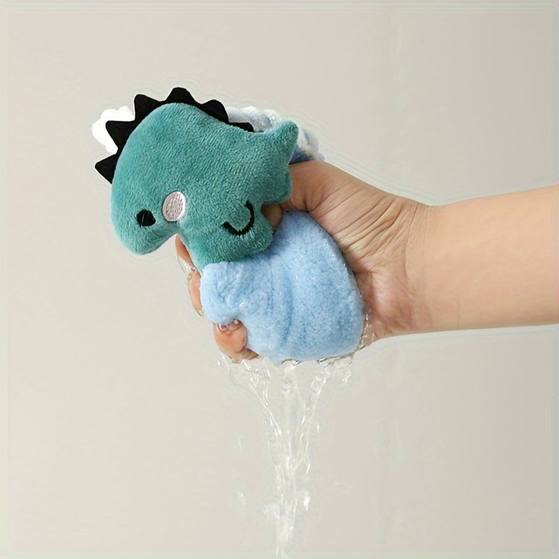 Cute Cartoon Hangable Hand Towels, Super Absorbent Soft Coral Velvet Towels