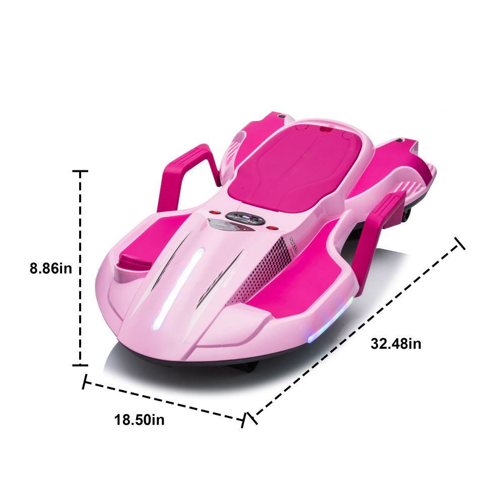 24V Kids Ride On Electric scooter w/ helmet knee pads,24v ride on toy for kids,Spray function,2WD 400w wheel-hub motor,5.59-6.84MPH,Gravity Steering,Use for 1-2 hours,Exercise your child age 6+.