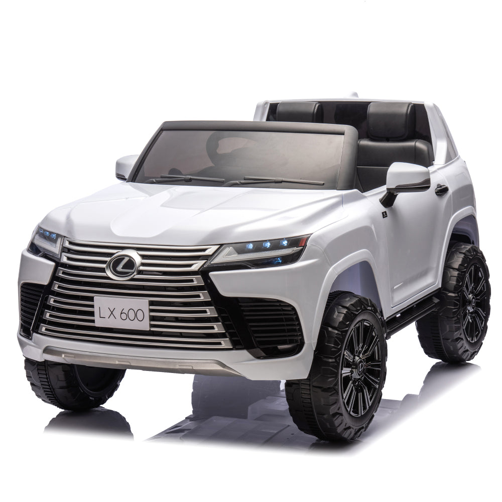 Licensed LEXUS LX600 24V Two-seater XXL Kids Ride On Car W/Parents Control,Seat width 20 inches,2WD,Four-wheel suspension,Bluetooth,MP3,Music,Power display,Speeds 1.86-3.11MPH For Kids.