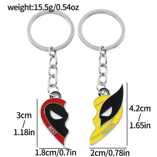 2pcs Keychain Best Friends Set Accessories Gift