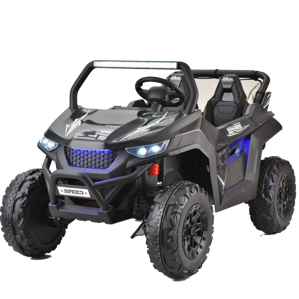 24V 4WD Kids Ride on car, 2 Seater Kids Ride on UTV, Big Battery, Easy-Drag System, w/parents control, Soft Braking, Spring Suspension, Pink