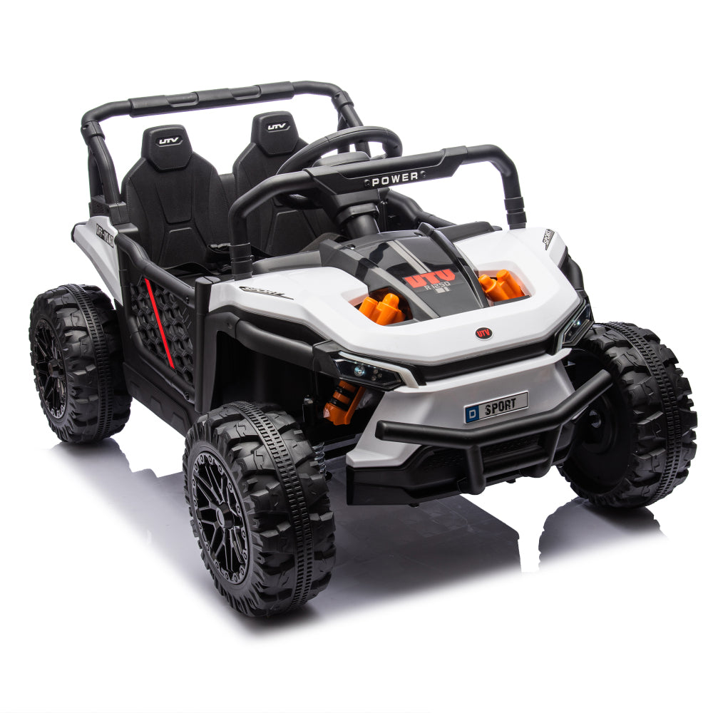 24V Kids Ride On UTV,Electric Toy For Kids w/Parents Remote Control,Four Wheel suspension,Low Start,Adjustable speed,Multimedia player,Early Education,Bluetooth,Rear storage space for kids aged 3+.