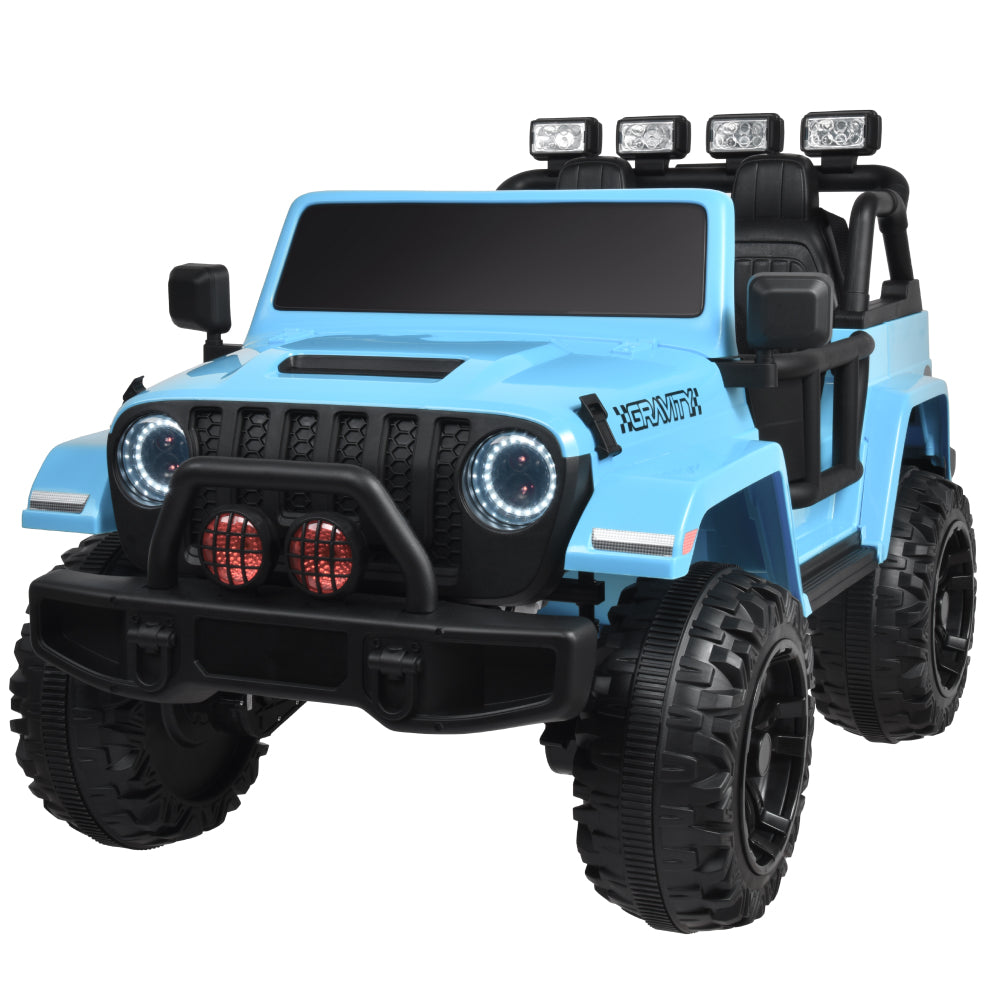 24V 4WD Kids Ride on car, 24V 2 Seater Kids Ride on Car Truck Battery Powered Motorized Easy-Drag 4WD, Soft Braking, w/parents control, Suspension, Black