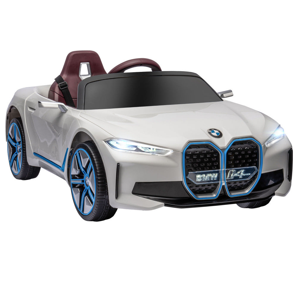 Aosom Electric Car for Kids, 12V Licensed BMW Ride on Car with 2.4G Remote Control, Suspension System, Horn Honking, Music, Lights for Boys and Girls, White