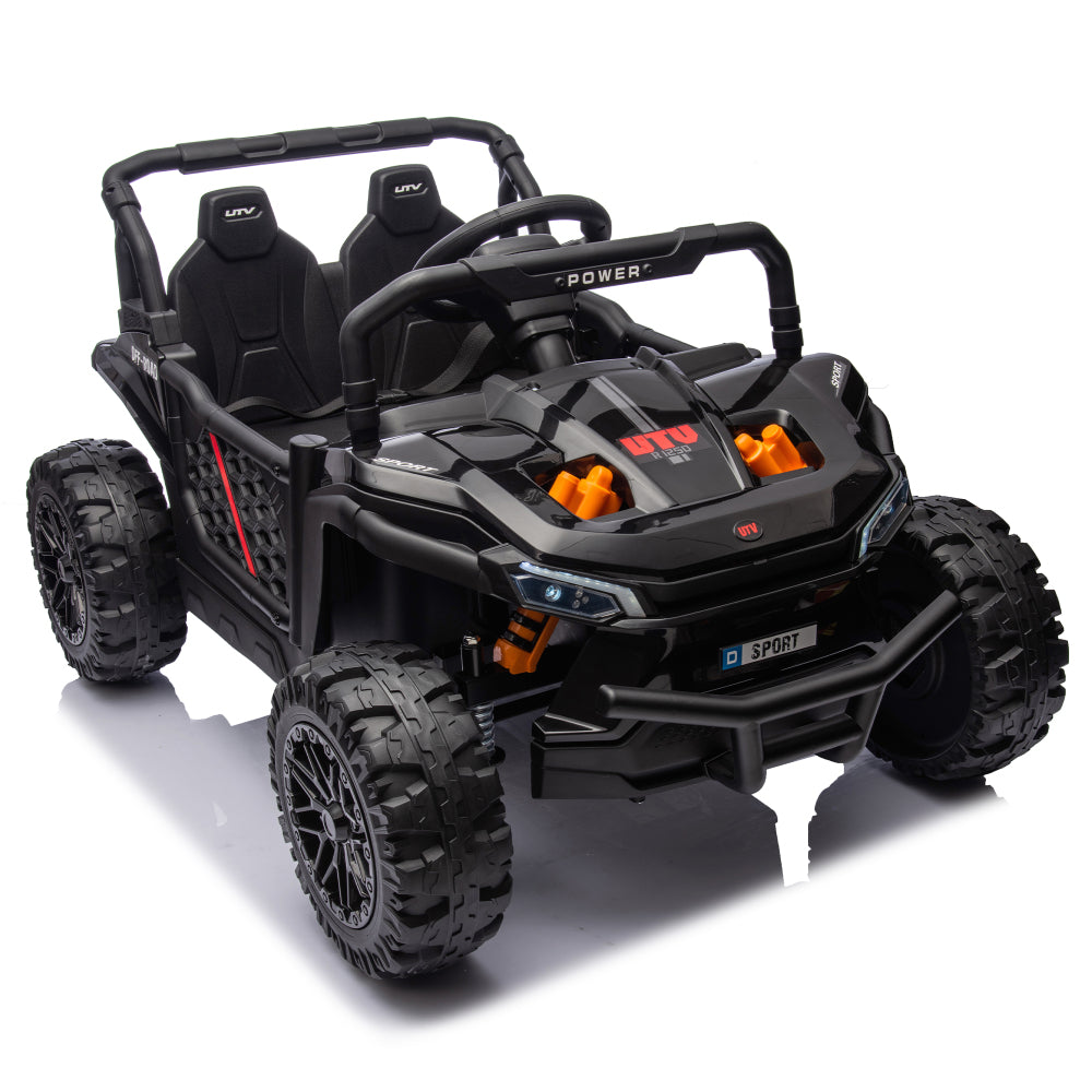 24V Kids Ride On UTV,Electric Toy For Kids w/Parents Remote Control,Four Wheel suspension,Low Start,Adjustable speed,Multimedia player,Early Education,Bluetooth,Rear storage space for kids aged 3+.