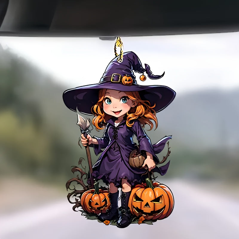 Halloween Magic Witch Acrylic Decorative Pendant