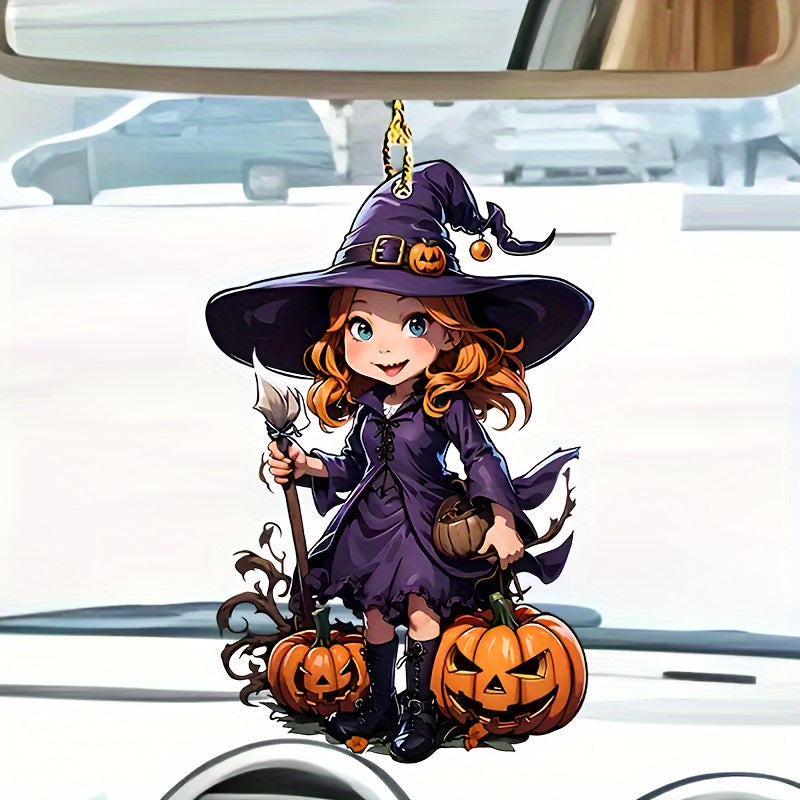 Halloween Magic Witch Acrylic Decorative Pendant