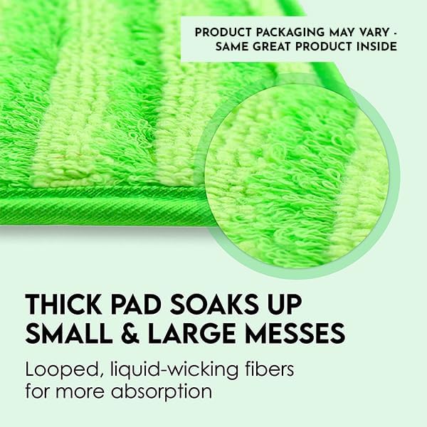 Reusable Floor Mop Pads - Swiffer Wet Jet Compatible Refills 2 Pack - Machine Washable, 12-inch Microfiber Mop Swiffer Wet Pads - Eco-Friendly Household Cleaning Supplies