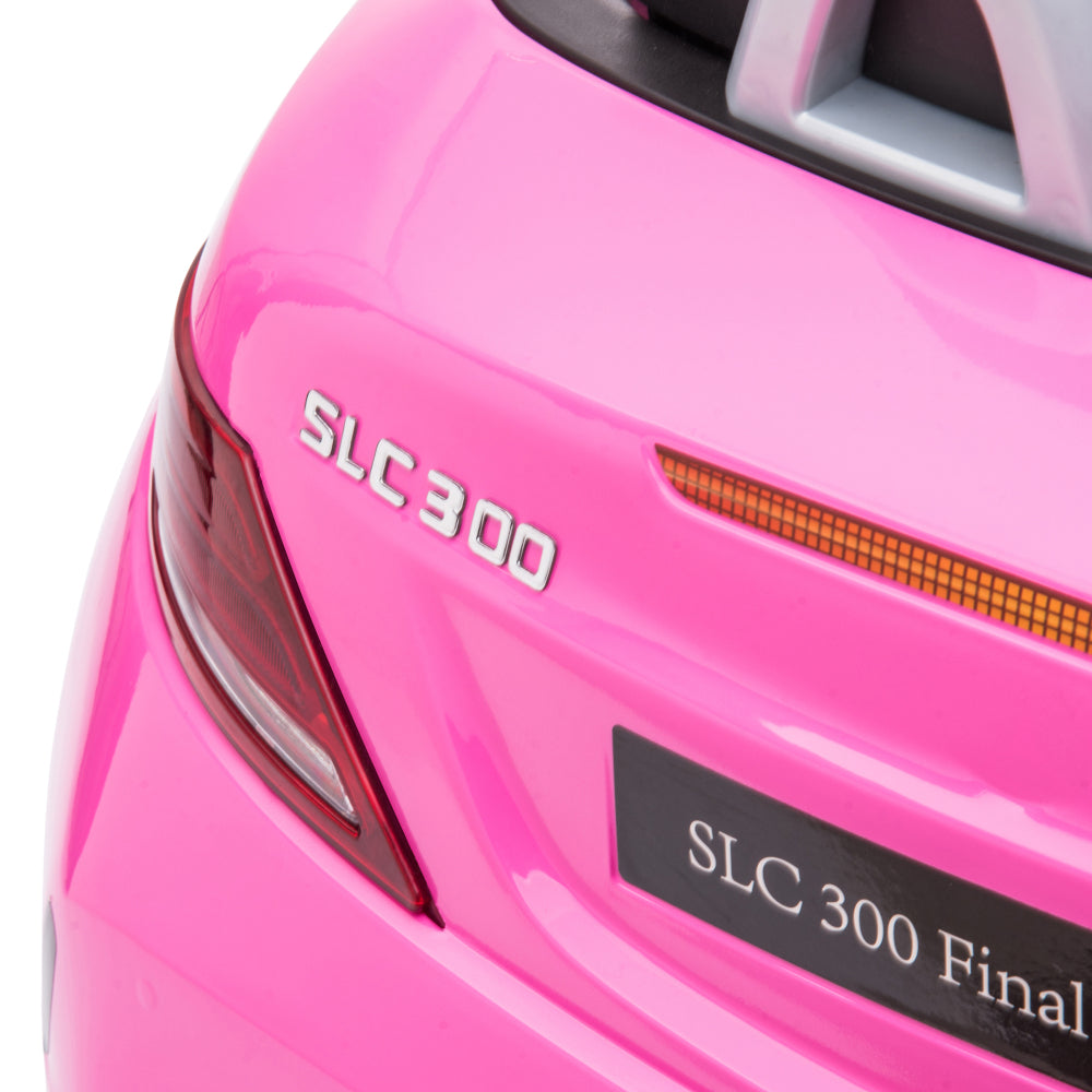 Aosom Mercedes SLC 300 Licensed Kids Electric Car with Remote Control, 12V Battery Powered Kids Ride on Car with Music, Lights, Suspension for 3-6 Years Old, Pink