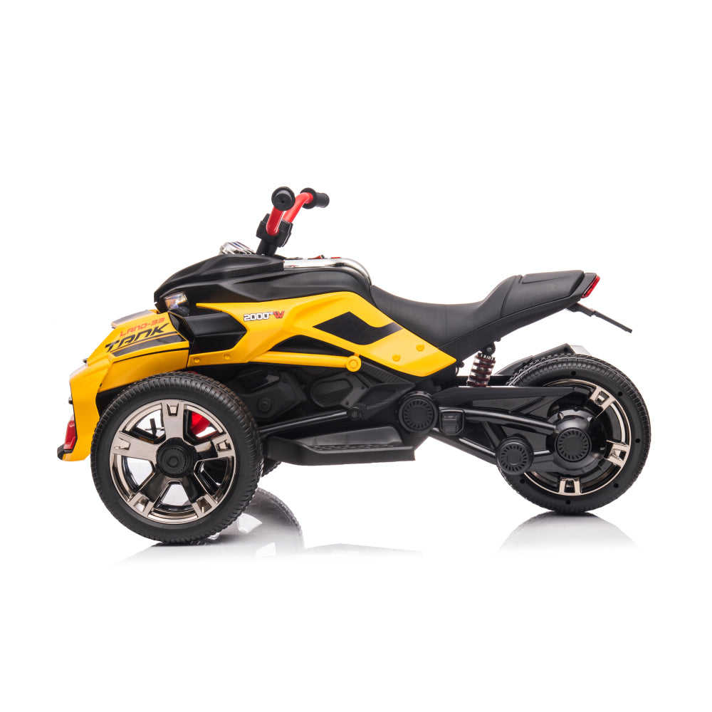 24V Kids Ride On ATV, 3 Wheeler Electric Vehicle, Battery Powered Ride on Motorcycle for Boys Girls with LED Lights, Music, High Low Speed, Soft Start,without RC