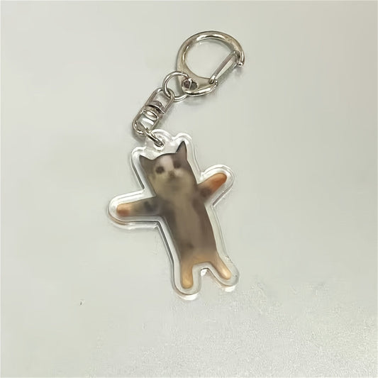 Happy Cat Keychain - Creative Keyring for Backpacks & Bags, Charming Pendant Charms, Ideal Birthday Gifts & Party Favors