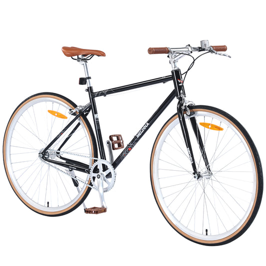 Single Speed Retro style 700C Road Bike For men women's City Bicycle,Steel Frame