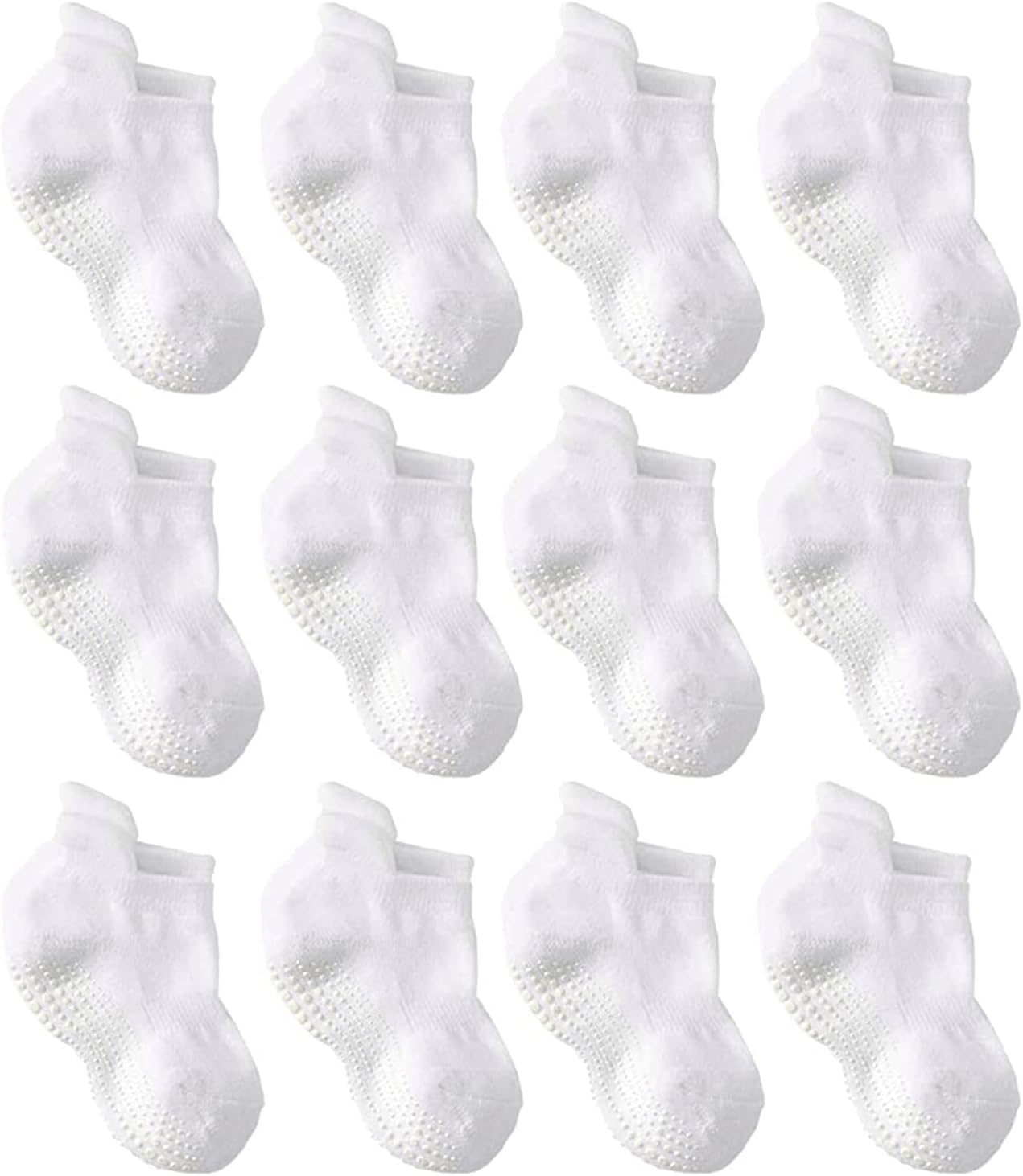 LA ACTIVE Non Slip Grip Ankle Boys and Girls Socks with Non Skid for Babies Toddlers and Kids Back to School