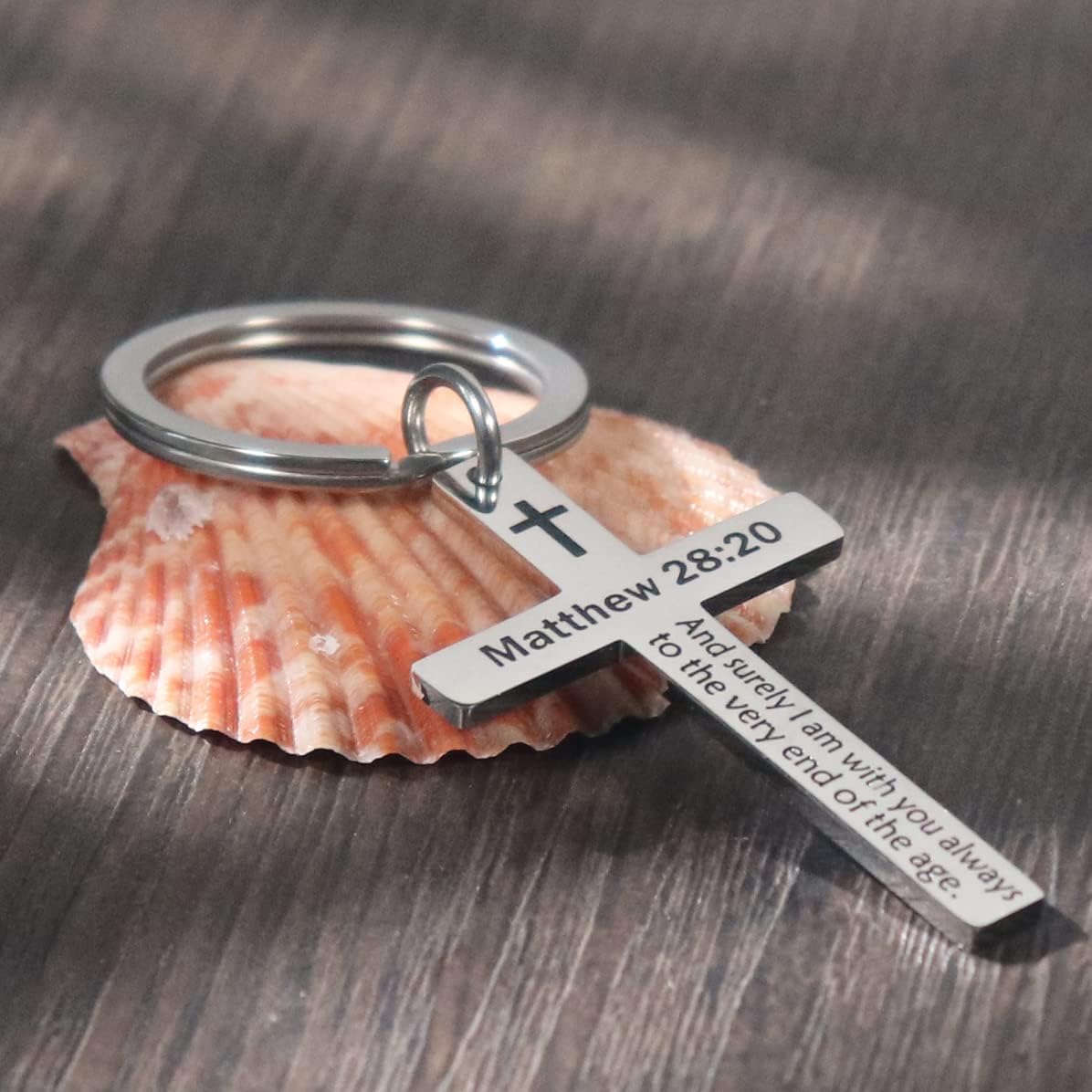 Bible Verse Cross Keychain Strength Bible Verse Stainless Steel Key Ring Christian Gift for Women Men