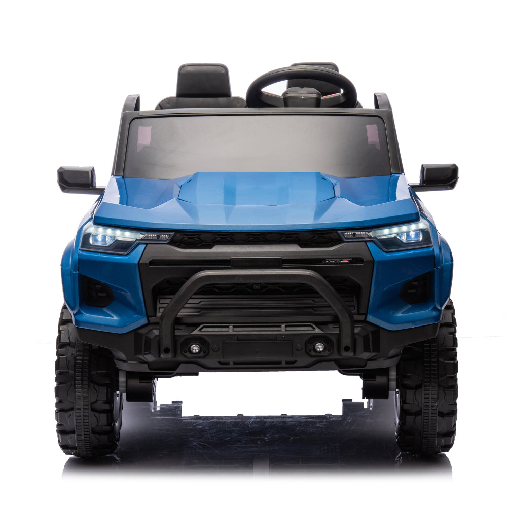 24V10A Two-seater Kids Ride On Electric Pickup, kids ride on toy W/parents remote control,4WD 800W motors,Two Safety belts,High Gate Safety Design,USB,Bluetooth, Speed 2.49-3.73MPH for kids aged 3+.