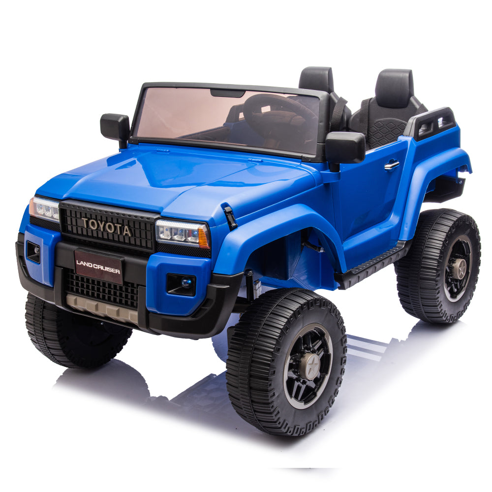 24V Two-seater Kids Ride On Car W/Parents Remote Control, Licensed Toyota LC250,2WD,110w Motors,With Shovel,Three-point Seat Belt,Slow Start,Speed adjustment,Bluetooth,Music for Kids Aged 3+.