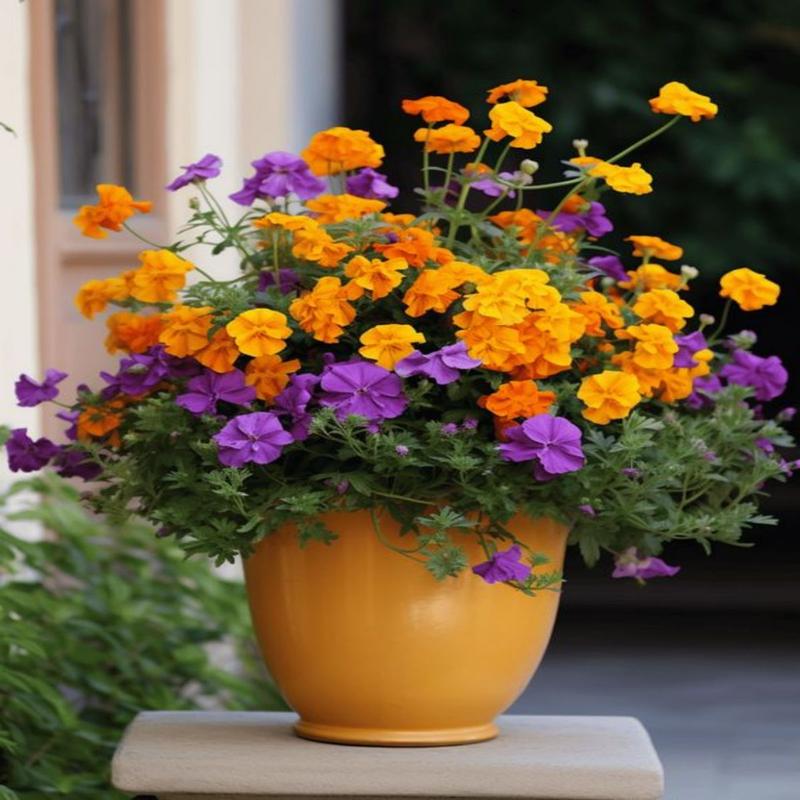 200 mixed marigold seeds garden flower seeds mixed, red, orange, yellow marigold seeds planted