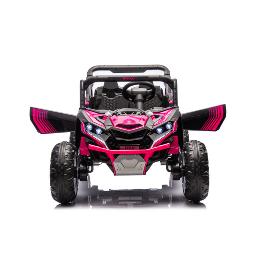 24V Ride on Cars, High/Low Speed Switchable Ride on Toys with Remote Control, 2 Seater Electric Car for Kids with Trunk Storage Space, Bluetooth Music, LED Lights,pink