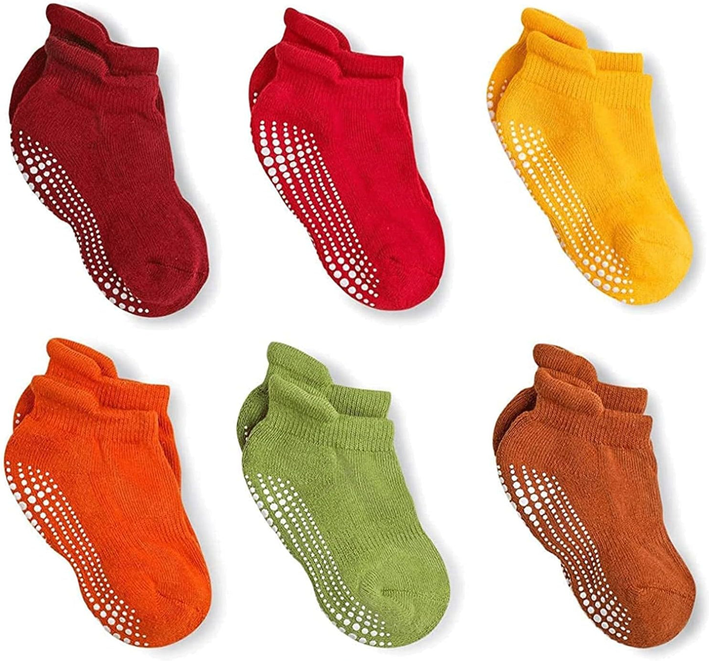 LA ACTIVE Non Slip Grip Ankle Boys and Girls Socks with Non Skid for Babies Toddlers and Kids Back to School