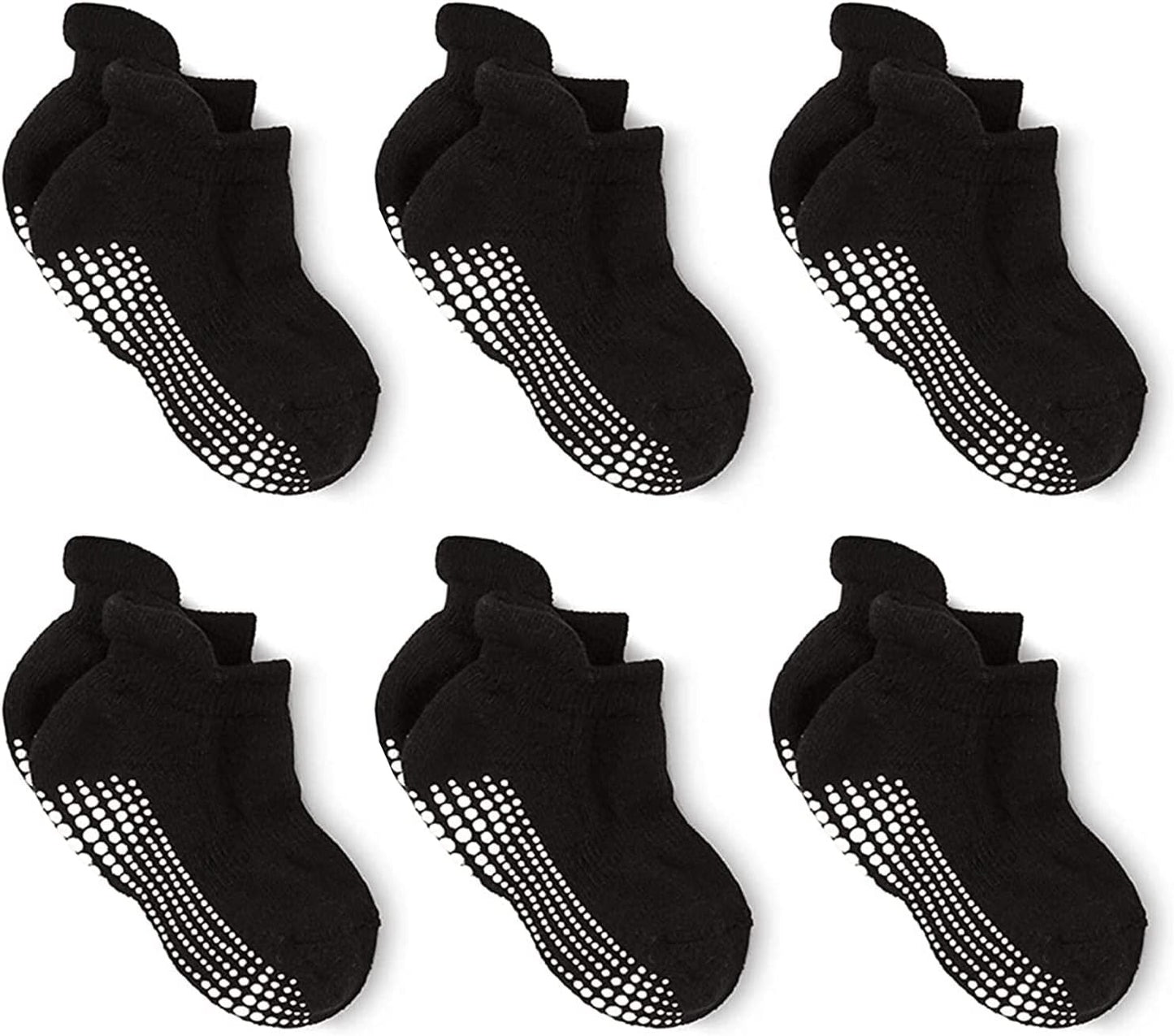 LA ACTIVE Non Slip Grip Ankle Boys and Girls Socks with Non Skid for Babies Toddlers and Kids Back to School