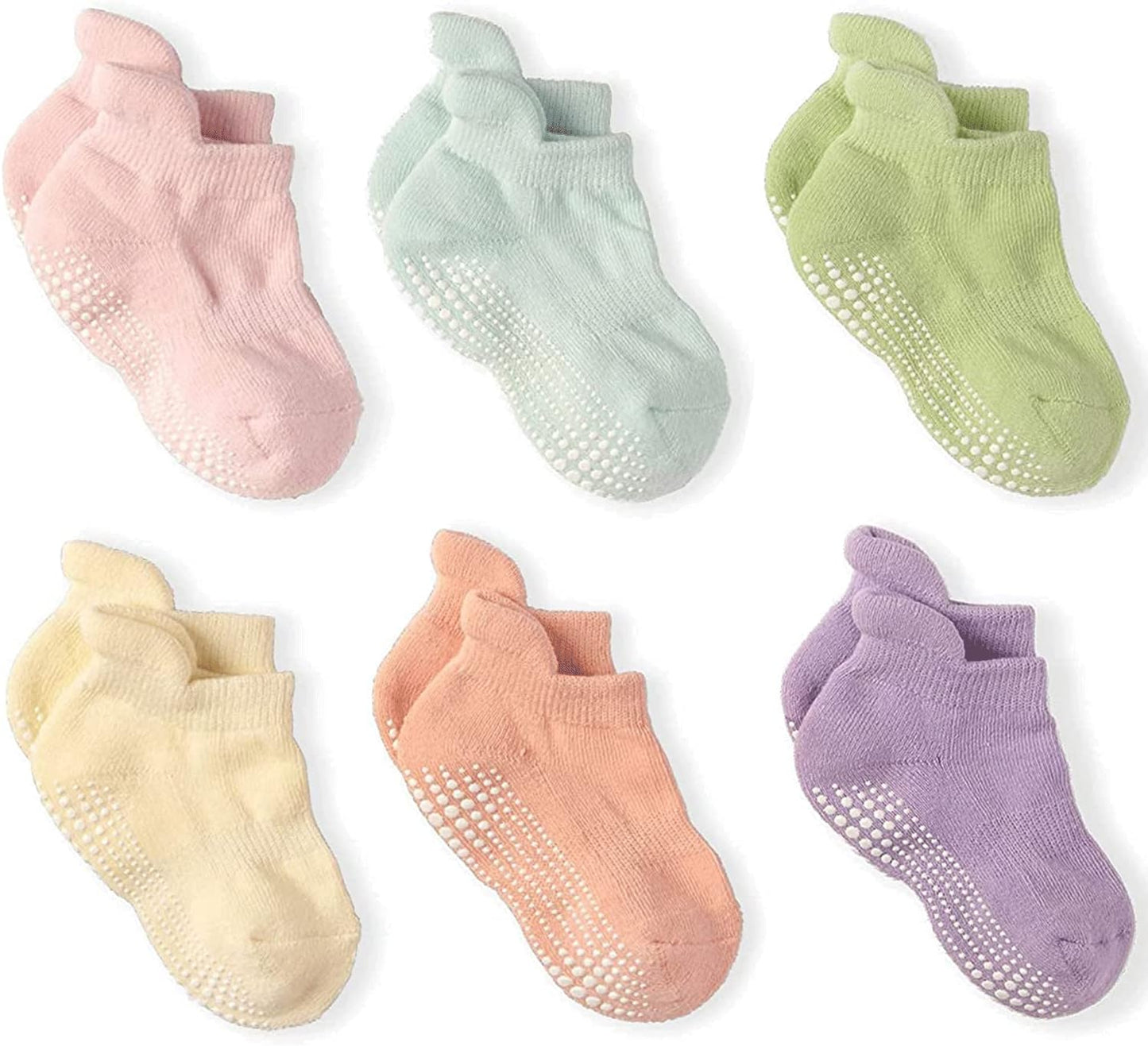 LA ACTIVE Non Slip Grip Ankle Boys and Girls Socks with Non Skid for Babies Toddlers and Kids Back to School