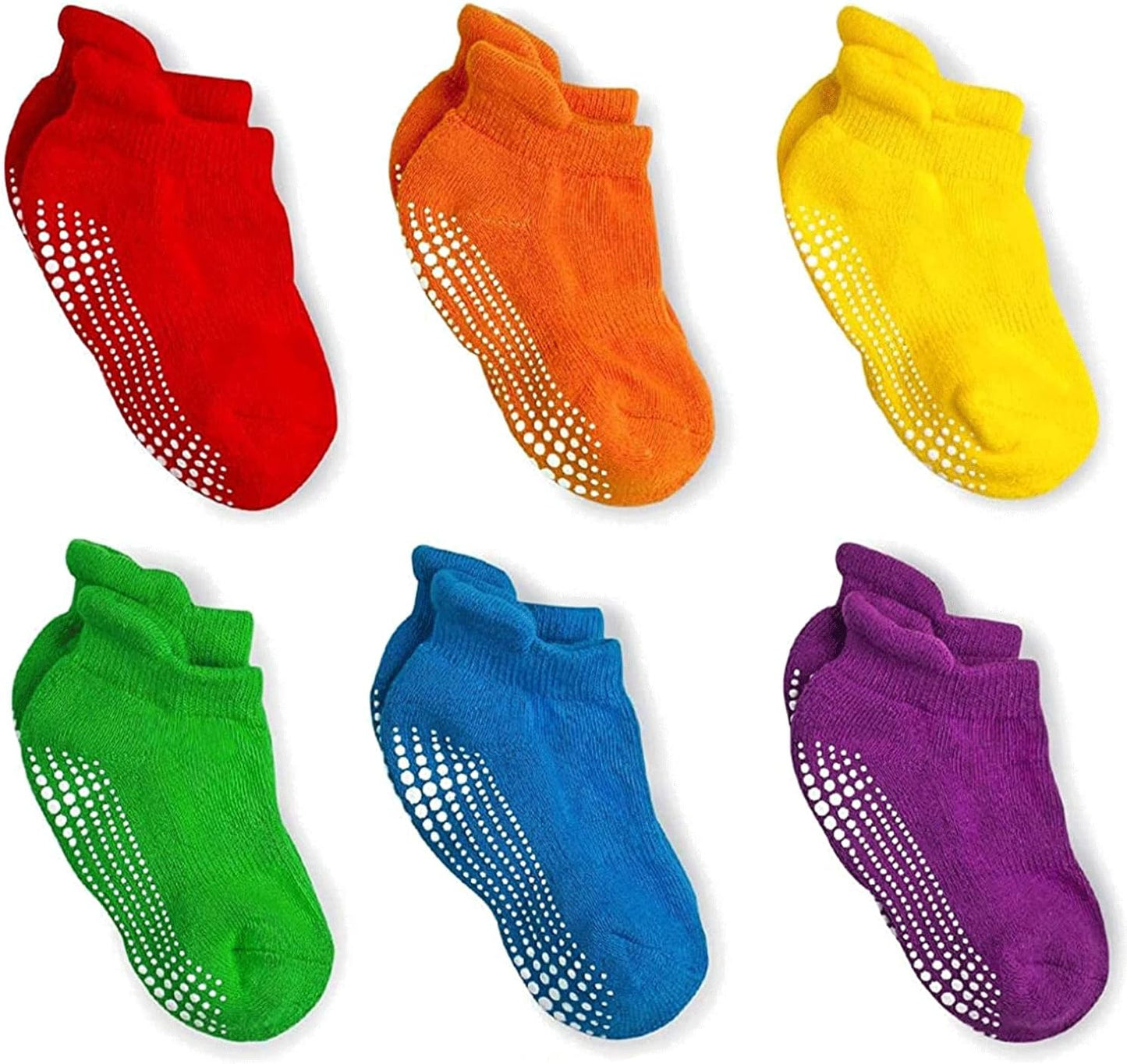 LA ACTIVE Non Slip Grip Ankle Boys and Girls Socks with Non Skid for Babies Toddlers and Kids Back to School