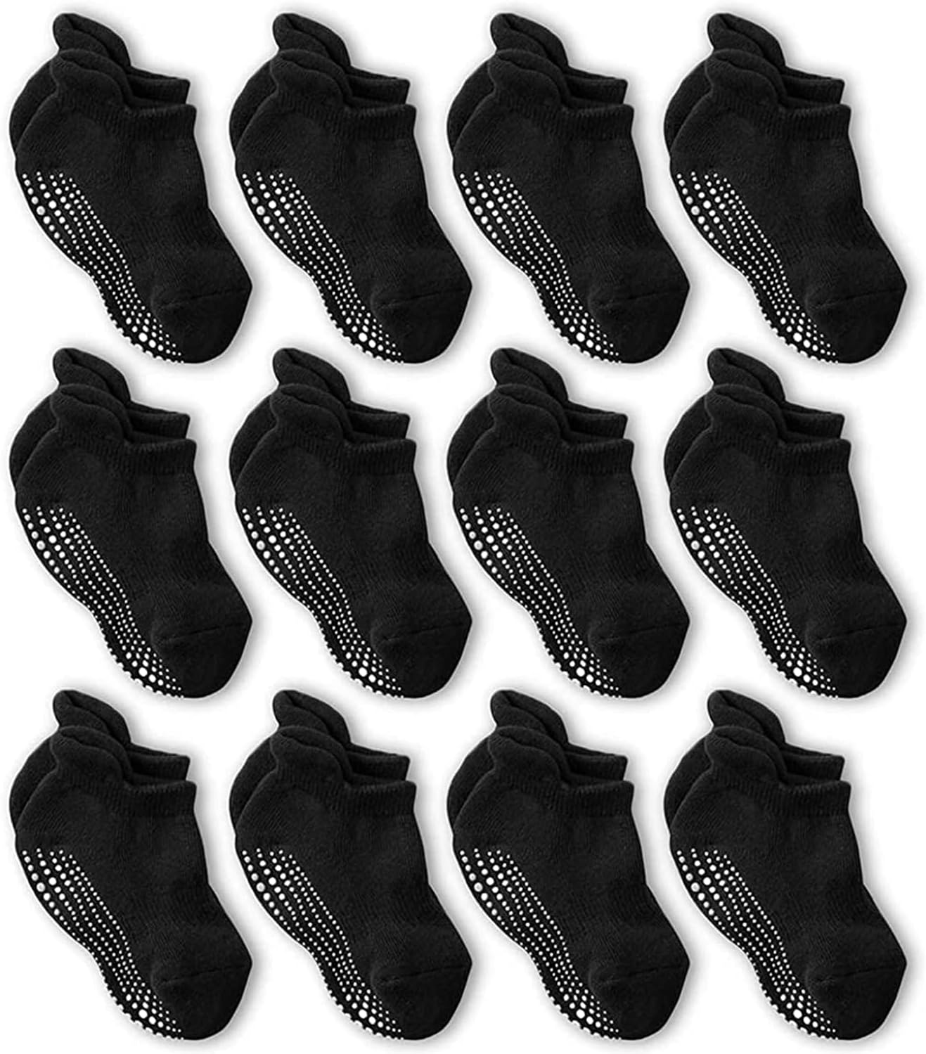 LA ACTIVE Non Slip Grip Ankle Boys and Girls Socks with Non Skid for Babies Toddlers and Kids Back to School