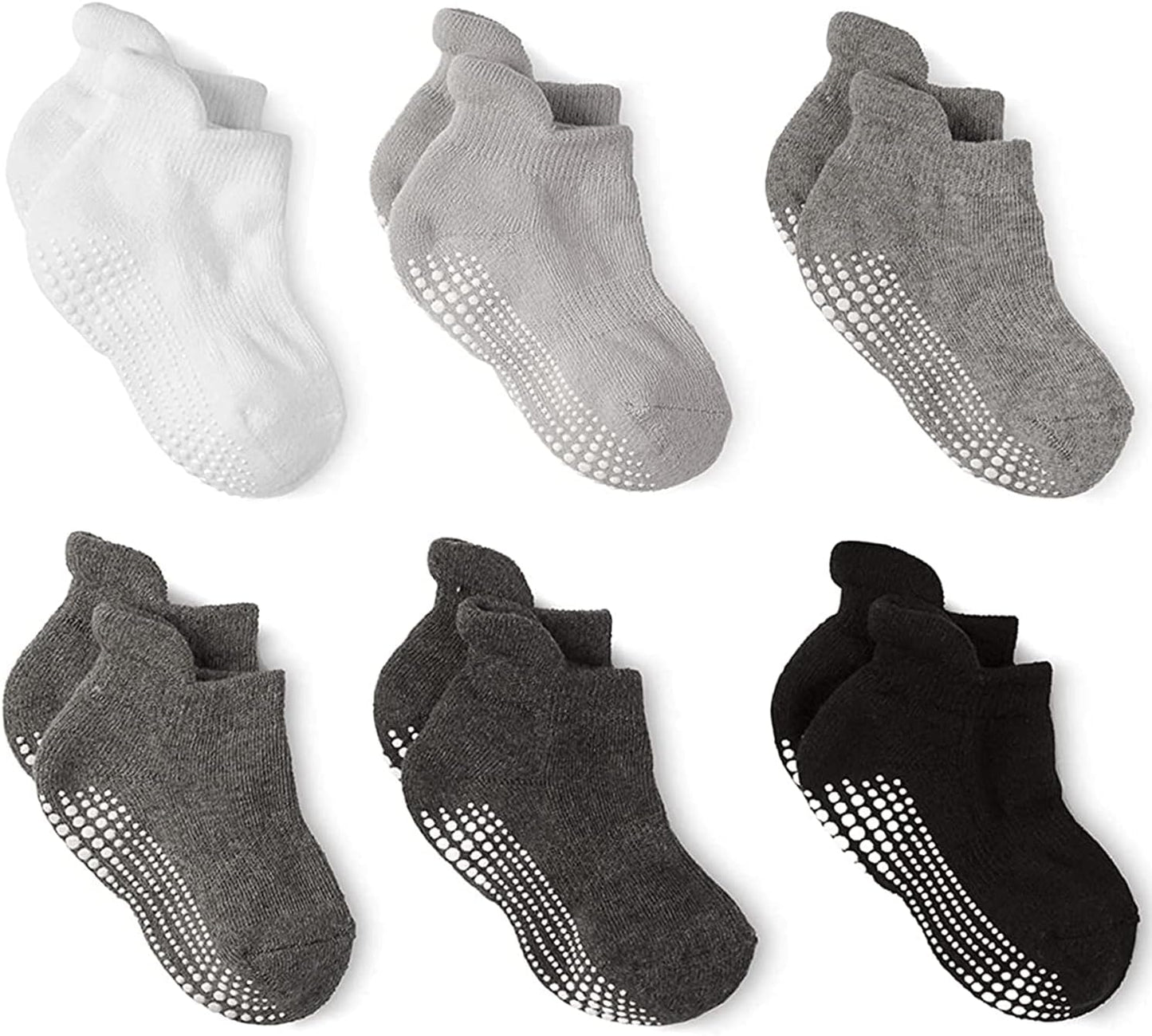 LA ACTIVE Non Slip Grip Ankle Boys and Girls Socks with Non Skid for Babies Toddlers and Kids Back to School