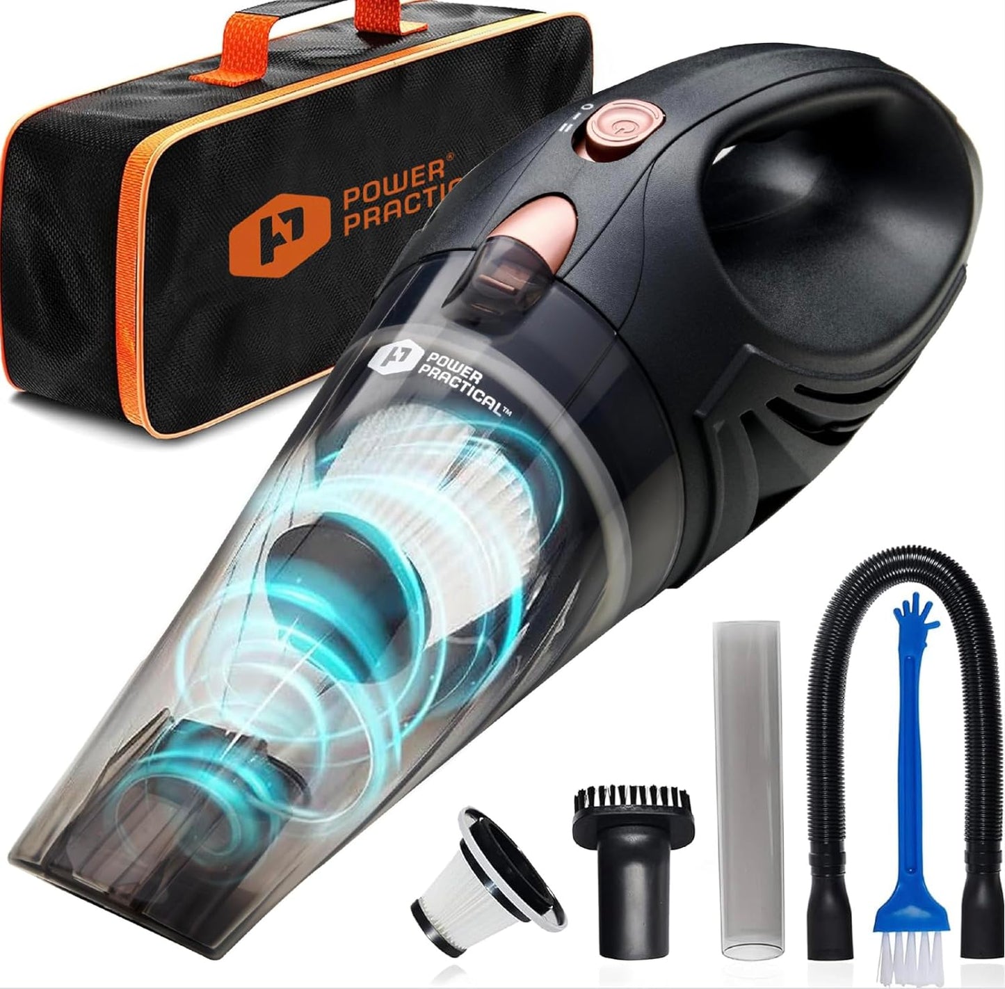 ThisWorx Car Vacuum Cleaner - Portable Handheld Mini Vacuum Cleaner W/ 16ft Cord, Bag, & Attachments - Small Vacuum for Car, RV, Boats, Travel - Car Accessories