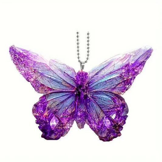 Purple Butterfly 2D Acrylic Car Pendant car ornament accessories