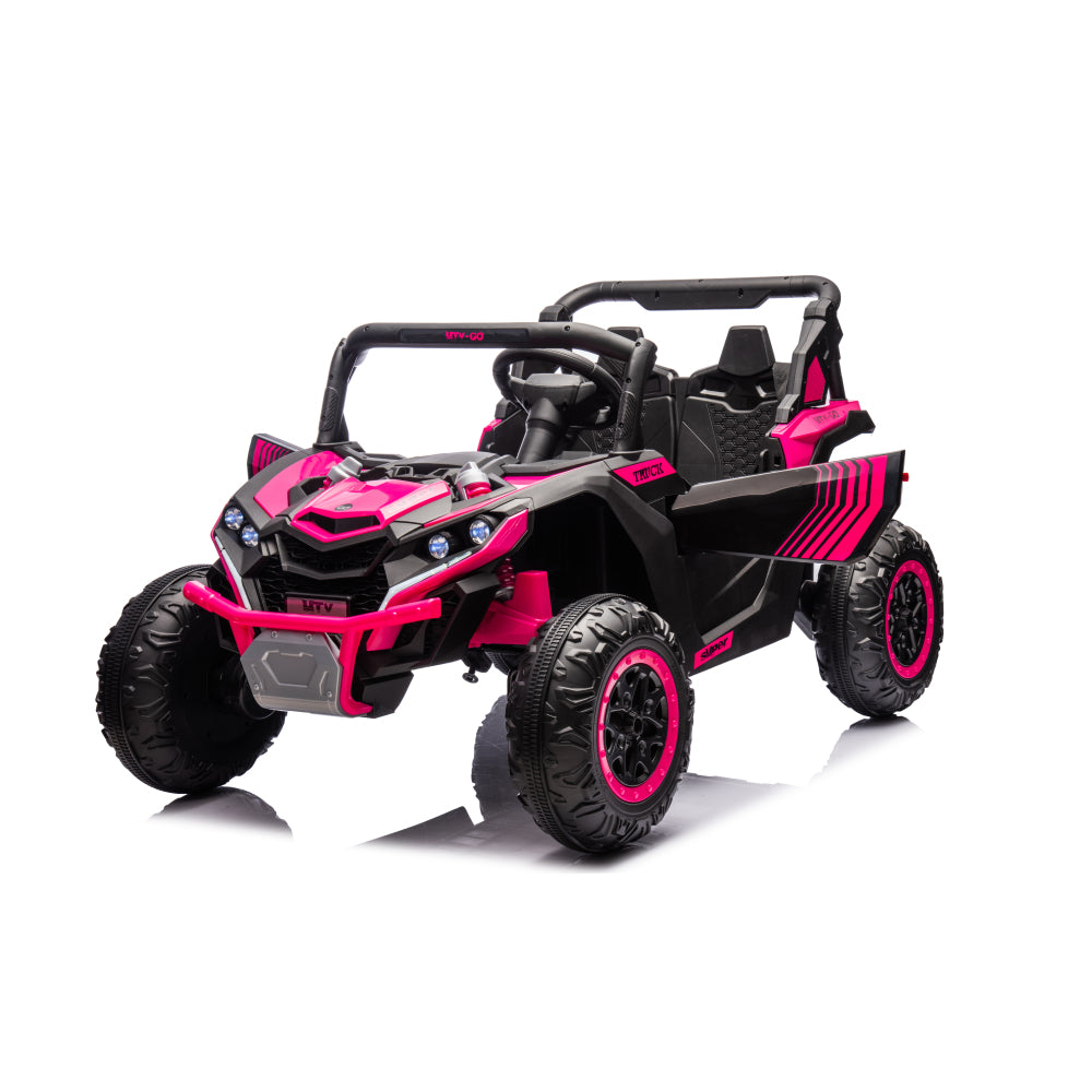 24V Ride on Cars, High/Low Speed Switchable Ride on Toys with Remote Control, 2 Seater Electric Car for Kids with Trunk Storage Space, Bluetooth Music, LED Lights,pink