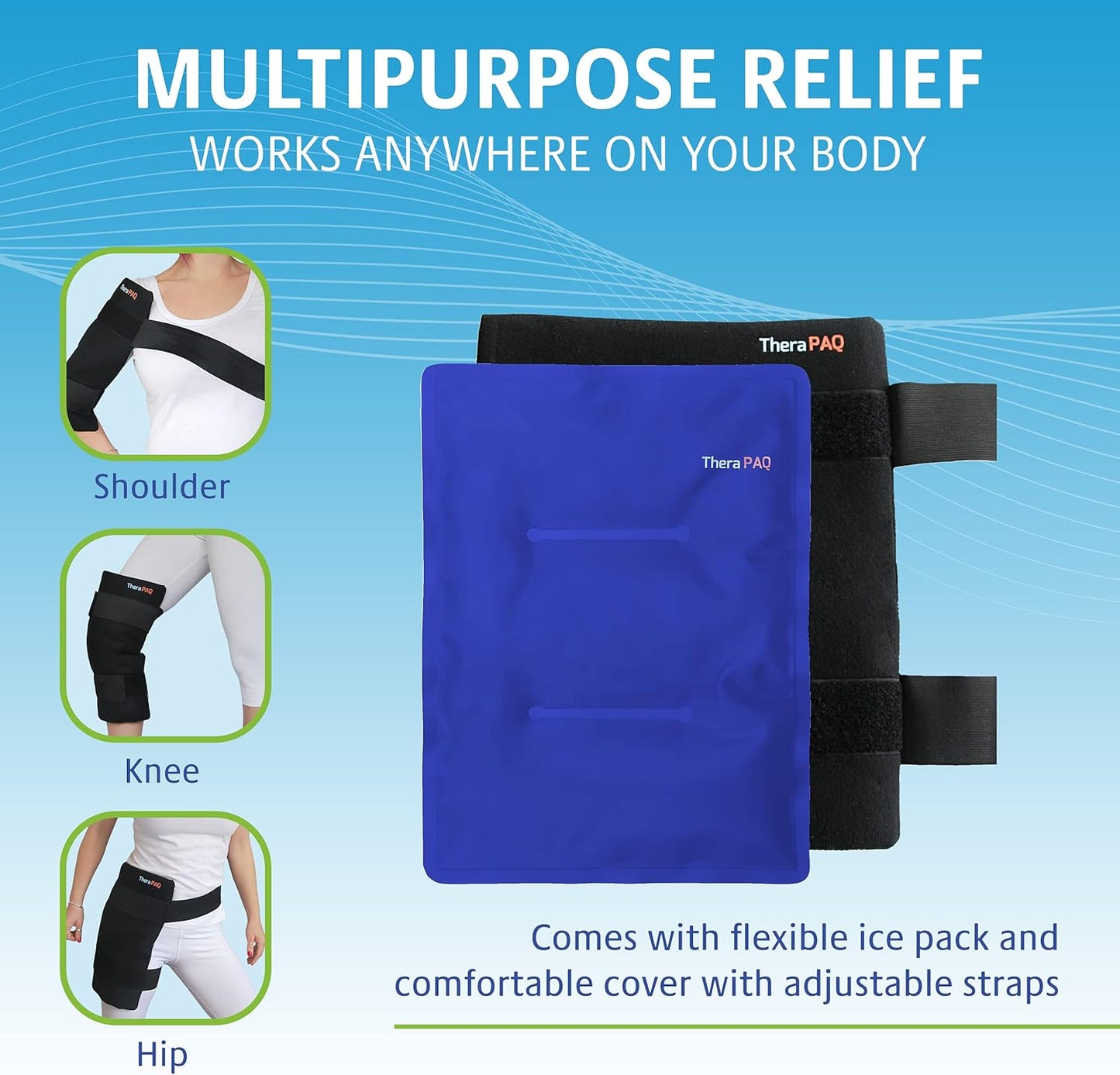 Reusable Ice Packs - 14x11 Hot/Cold Gel for Hip, Shoulder, Knee, Back - Sports Therapy