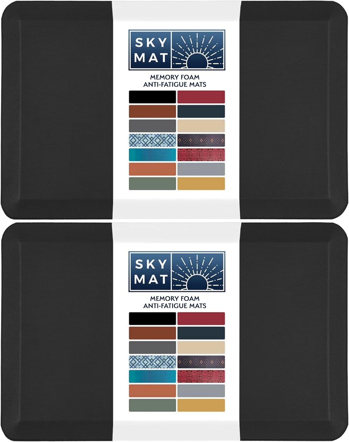 Sky Solutions Anti Fatigue Mat - 3/4" Cushioned Kitchen Rug and Standing Desk Mat & Garage - Non Slip, Waterproof and Stain Resistant (20" x 32", Black)