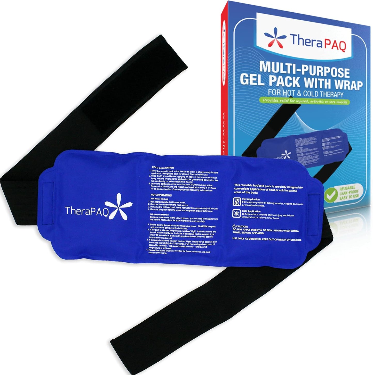 Reusable Ice Packs - 14x11 Hot/Cold Gel for Hip, Shoulder, Knee, Back - Sports Therapy