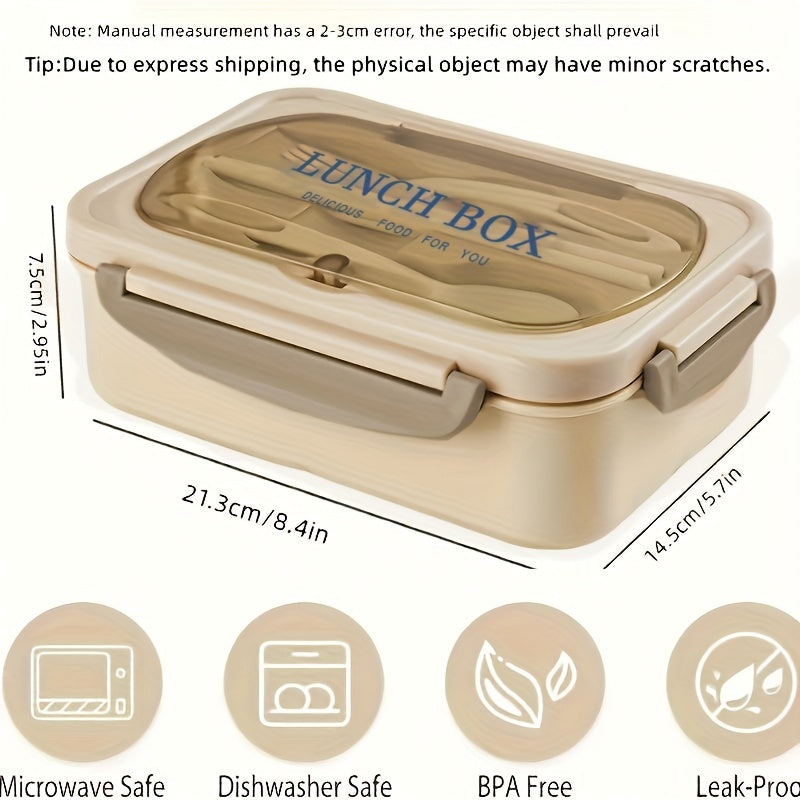 1200 ml Adult Leakproof Bento Box with 3 Compartments, Microwave Safe, BPA Free